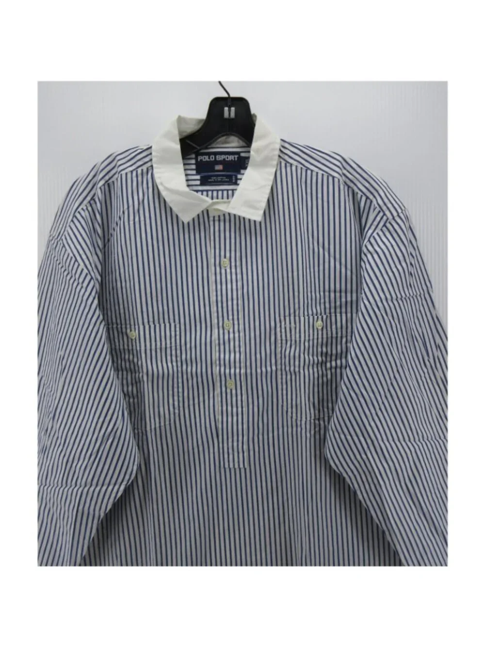VINTAGE Polo Ralph Lauren Sport Shirt XXL Popover Striped Preppy 90s *